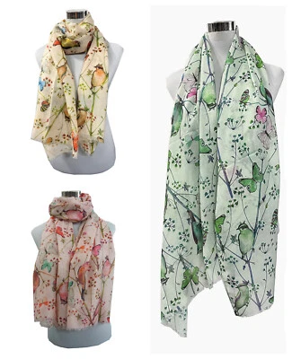 Mujeres Damas Largo Patrón de Mariposa Estampado Chal Bufanda Disformidad Estola  Foto 1 de 4