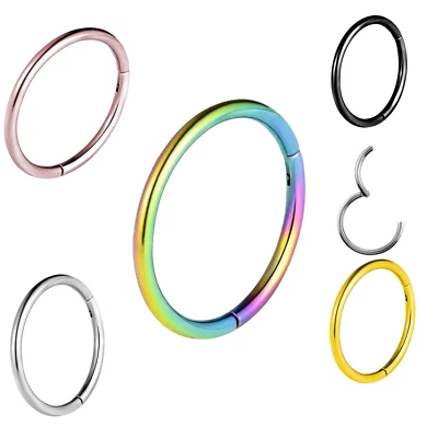 SEPTUM PIERCING NASENRING CLICKER SCHARNIER PIERCING HELIX TRAGUS +BLITZVERSAND+ - Bild 1 von 4