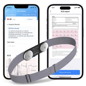 Mobile EKG Heart Monitor Chest Strap & Handheld Measure free AI-ECG Analysis - Picture 1 of 13