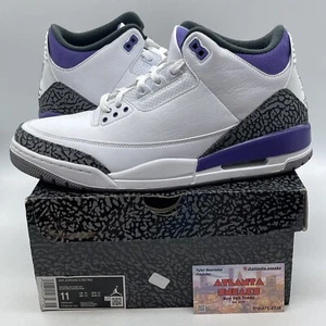 Size 11 - Jordan 3 Retro Mid Dark Iris White Grey Black Suede (CT8532-105) - Picture 1 of 8