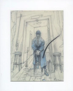 BILAL BLEU SANG JILL ET NIKOPOL LE TABOURET SOUS PASSE-PARTOUT 24 x 30 cm BLANC - Picture 1 of 1