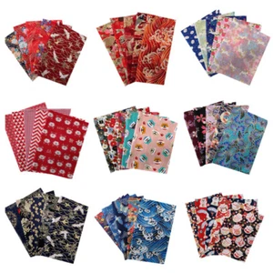 5x Tela de algodón japonés bronceado floral patchwork tela costura decoración hágalo usted mismo artesanía - Imagen 1 de 24