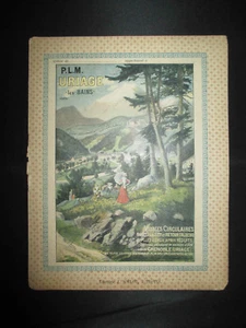 ancien cahier P.L.M. train chemin de fer Uriage les bains fin XIX ème - Picture 1 of 3