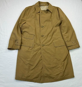 Oleg Cassini trench Coat mens 42 Biege Button front Zepel Classic preppy Italy - Picture 1 of 12