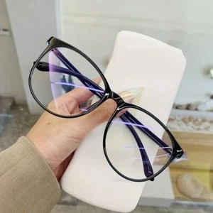 Blue Light Blocking Glasses - Round Korean Frame for Women/Men, Transparent - Picture 1 of 3