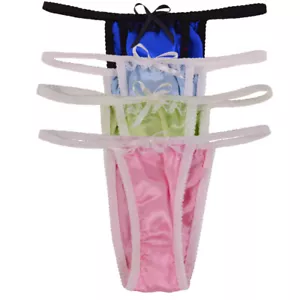 Tariff-Free Womens 16mm 100% Silk Tanga Panties Underwear Knickers And lot - Afbeelding 1 van 12