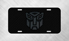 Neuf Transformers Autobot robot noir plaque d'immatriculation carbone étiquette voiture LIVRAISON GRATUITE