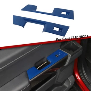 Interior Rear Door Window Lift Switch Panel Trim Cover For Ford F150 2021+ Blue - Picture 1 of 9
