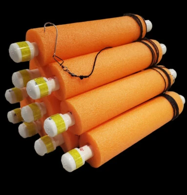 Lote de 10 jarros de pesca de macarrão Catfish Jugline laranja - Imagem 1 de 2