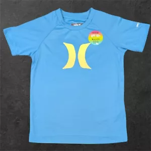 Hurley UPF 50+ Rash Guard Swim Shirt Boys' 4 Indo Blue H20-Dri Wicks - Picture 1 of 2