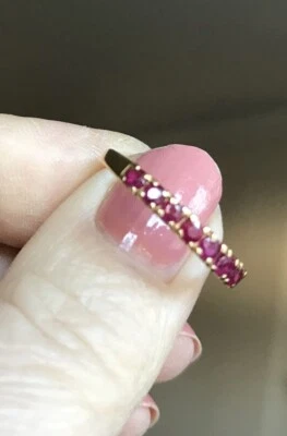 Anillo de eternidad vintage de oro de 18 quilates con rubí talla R. 5 (1/2) Foto 1 de 4