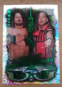 WWE Karte 37 AJ STYLES vs SHINSUKE NAKAMURA Topps Slam Attax Live 2018 Foil Card - Bild 1 von 3