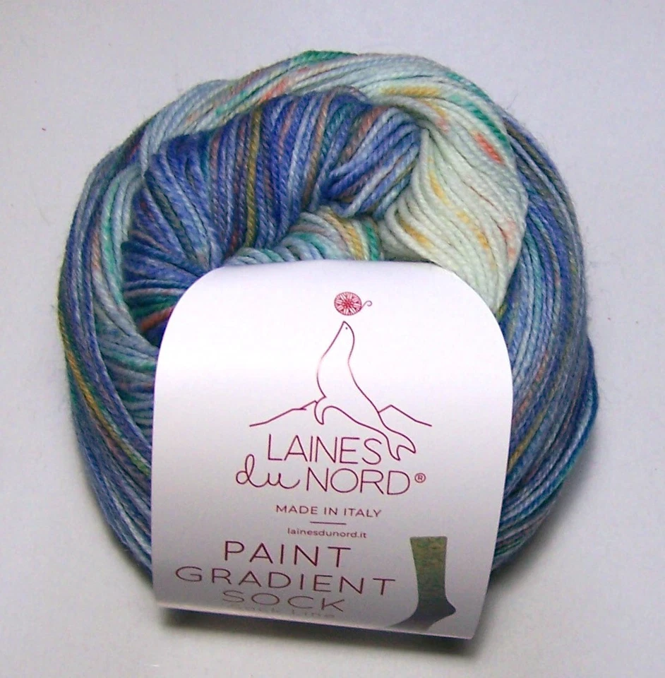 CALCETÍN DEGRADADO PINTURA 458 yd ball Laines du Nord lana e hilo de nailon #16 AZUL MULTI Foto 1 de 1