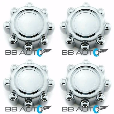 1999-2004 FORD F250 F350 SUPER DUTY EXCURSION CHROME WHEEL CENTER CAPS SET NEW  - Image 1 of 4