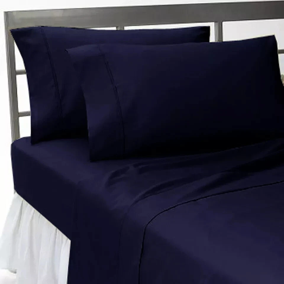 1000TC Egyptian Cotton Blue Solid All US Bedding Items Cal/King/Queen/Twin/Full - Image 1 of 1