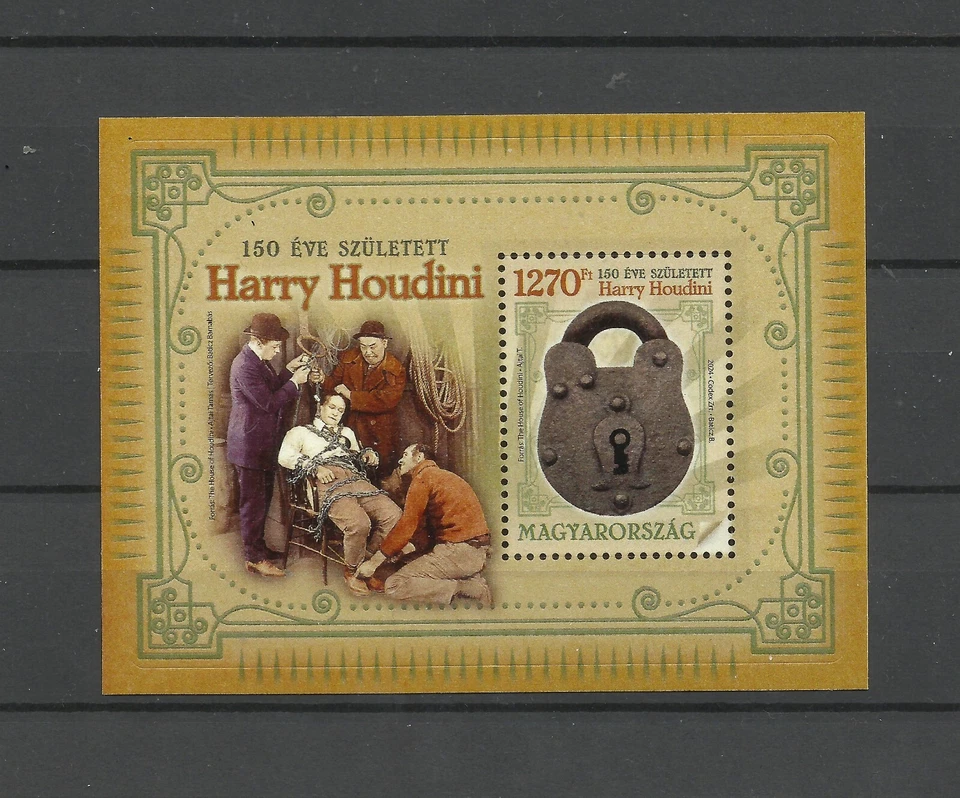 U 2.Hungary 2024. Harry Houdini was born 150 years ago MNH,Mint - Image 1 of 1