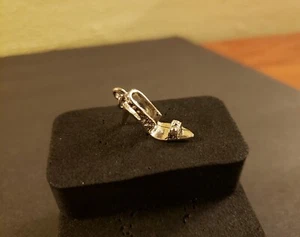 Vintage Silver Tone Faux Marcasite Sling Back High Heel Shoe Charm Pendant 1" - Picture 1 of 3