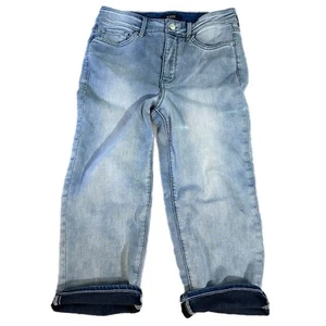 NYDJ Tuck Fit Marilyn Straight High Rise Crop Jeans Blue Denim Capri Pants Sz 6 - Bild 1 von 23