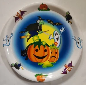 1990 Vintage Halloween Serviertablett Süßigkeitenschale Kunststoff Hexe Geist 14" AMGLO  - Bild 1 von 3