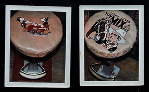 2 Color Snapshots Photographs Kiddie Seats Tom Mix Mickey Mouse Vintage - Picture 1 of 5