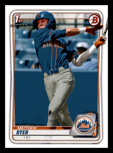 2020 1st Bowman Draft Matthew Dyer  New York Mets #BD-92 Centered Mint