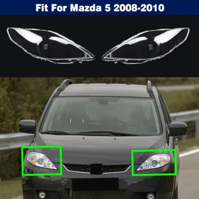 Par de faros izquierdo+derecho cubierta de lente transparente para Mazda 5 2008-2010 Foto 1 de 4