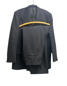 FLAIR Menswear black pure wool suit blazer size 94 & pants size 99 - Picture 1 of 12