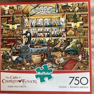 COMPLETE Buffalo ~ CATS of Charles Wysocki *ELMER and LORETTA* 750 Piece PUZZLE - Picture 1 of 10