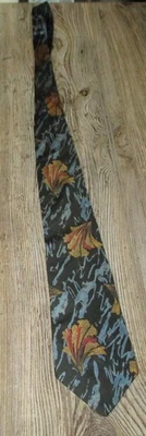 Paris Pierre Balmain итальянский шелк цветной галстук черный синий принт - Изображение 1 из 4