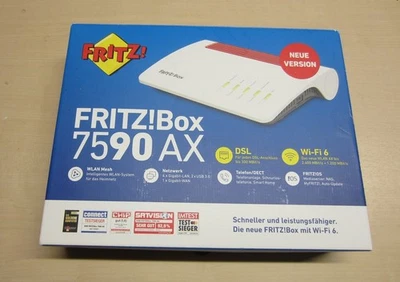 FRITZ!Box 7590 AX, VDSL Router, Wi-Fi 6, gebraucht, vollständiges Zubehör - Bild 1 von 4