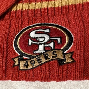 San Francisco 49 ers Beanie Hat Cap & Gloves Set Red Gold NFL Team Apparel NWT - Picture 1 of 11