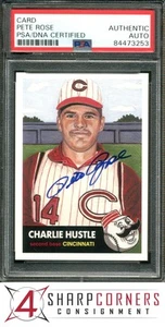 SIGNIERTE PETE ROSE CHARLIE HUSTLE KARTE PSA AUTHENTISCH DNA AUTO - Bild 1 von 4