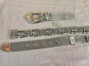 FÜR HANDWERK ODER REPARATUR Silber Gelenk Mesh Gürtel Paneele Leopard En Relief - Bild 1 von 16