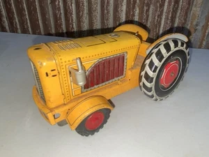 Vintage TN NOMURA 7” Yellow Tractor Tin Toy Made in Japan Missing Driver - Picture 1 of 7