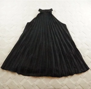 Abercrombie & Fitch Halter Mini Abito a Trapezio Pieghettato Donna Extra Large Nero - Foto 1 di 12