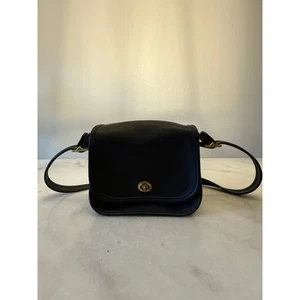 Borsa a tracolla Coach 9951 Patricia Legacy vintage con patta in pelle nera - Foto 1 di 11
