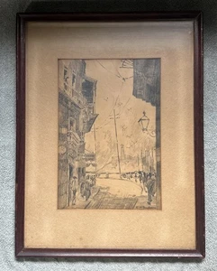 Edward Howard Suydam Künstler Anfang 1900 Zeichnung Skizze Straßenszene Leuchtturm  - Bild 1 von 7