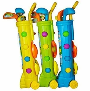 Childs Junior Golf Caddy Set Balls Clubs Trolley Kids Outdoor Garden Game Toy UK - Picture 1 of 3