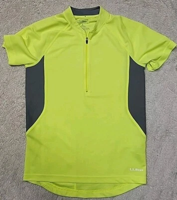 L.L. Bean Shirt Men's Small Green 1/2 Zip Pullover Short Sleeve Cycling Jersey - Image 1 of 4