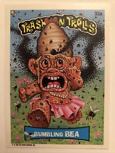 Trash Can Trolls Topps 1992 Sticker Bumbling Bea 33a - Picture 1 of 2