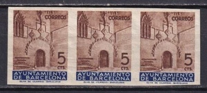 Spain Barcelona 1936 Edifil 13s x 3 imperf. MNH VF - Picture 1 of 1