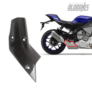 For Yamaha R1 15+ 100% Carbon Fiber Exhaust Pipe Cover Heat Protection Gloss - Picture 1 of 13