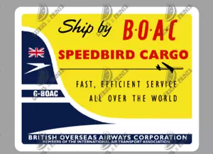 BOAC Vintage Speedbird Cargo Aircraft Sticker Indoor / Outdoor 1962 G-BOAC - Picture 1 of 2