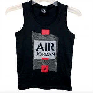 Nike Air Jordan Tank Top Workout Basketball Graphic Medium 10 12 Black White Red - Picture 1 of 5