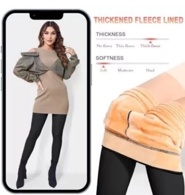 KBVOT Medias Forradas de Vellón Para Mujer XL Transparente Falso Translúcido Invierno Térmico NUEVO Foto 1 de 4