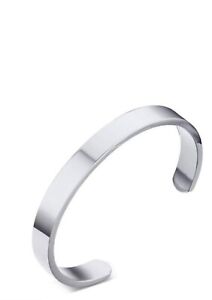 925 Sterling Plain Silver Bangle Bracelet Handmade Kada For Men/Women