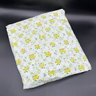 Vintage Queen Sheet Fitted Yellow Rose Flowers St Marys USA 1970s Floral