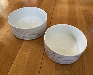 FRIESLAND Melitta Life Black Fantasy Black + White Waves Serving Bowls set of 2 - Picture 1 of 5
