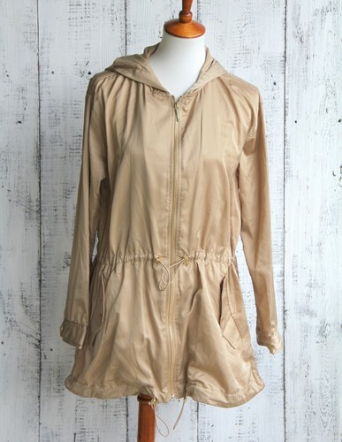 MICHAEL KORS Giacca Anorak Impermeabile NUOVO Oro Khaki Beige Taglia XS S M $160