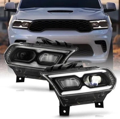 Faros LED halógenos negros para Dodge Durango 2021-2024 Foto 1 de 4